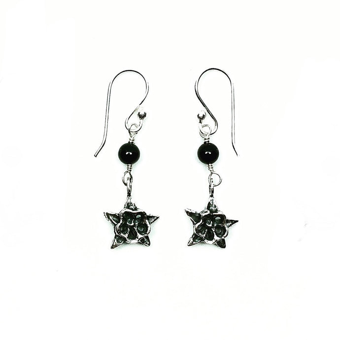 Flor Aquilegia Aretes con piedras