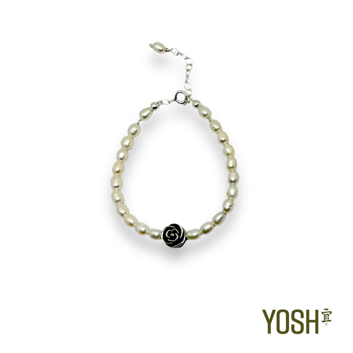 Pulsera CH con piedras Flor vintage
