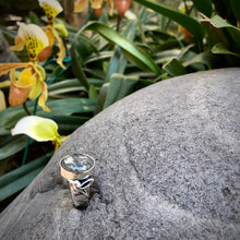 Cargar imagen en el visor de la galería, Anillo Colibrí perfil con labradorita diámetro 15mm
