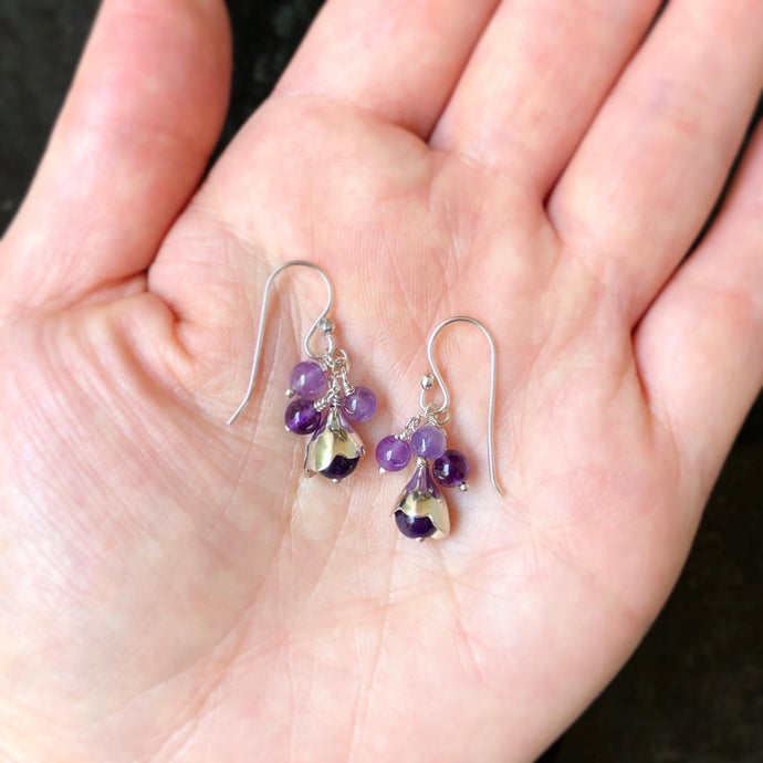 Aretes con 3 bolitas Jacaranda