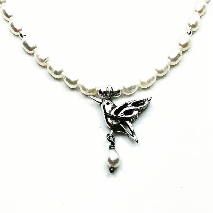 Collar con piedras Colibrí perfil